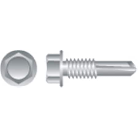 8-18 X 0.63 In. Unslotted Indented Hex Washer Head Screws Zinc Plated, 10PK